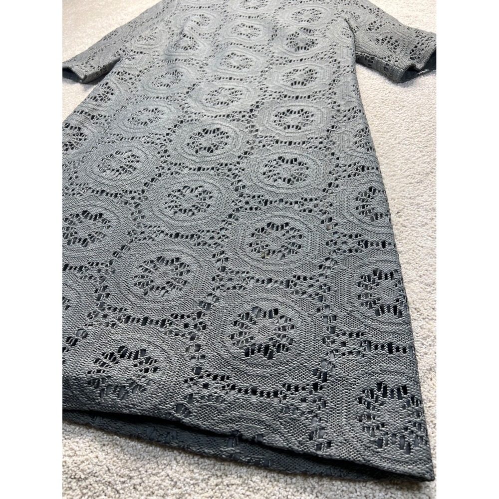 Adrianna Papell Gray Lace Cocktail Dress Party Career Size 12 Crochet Career‎ - Picture 9 of 13